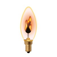 Лампа декоративная с типом свечения "эффект пламени" IL-N-C35-3/RED-FLAME/E14/CL