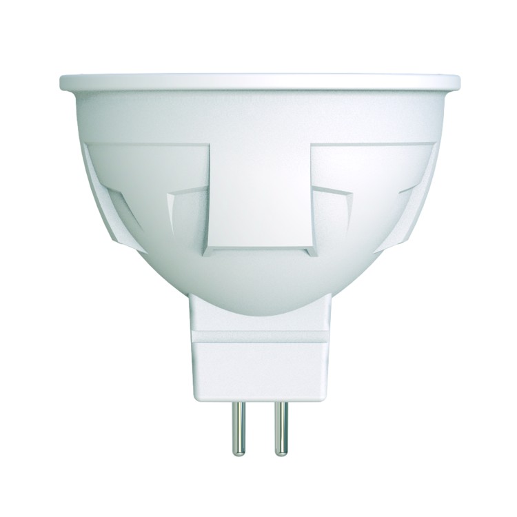 Лампа светодиодная, диммируемая. Форма «JCDR», матовая. LED-JCDR 6W/NW/GU5.3/FR/DIM PLP01WH Серия ЯР