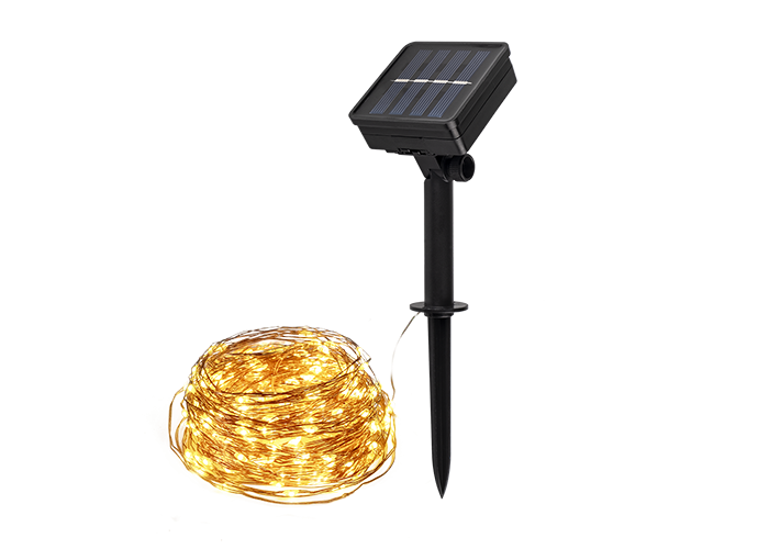 Светильник с солнечной батареей ФАZА SLR-G03-100Y нить, желт. 100 LED