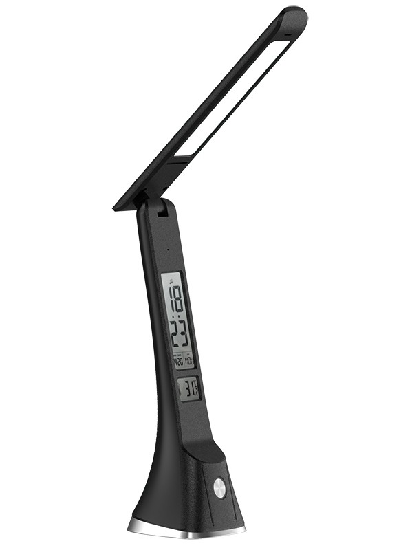 Светильник настольный UF-821 C02 черный (Led, 7Вт, дисплей, смена цвет.темп, кожа) Ultraflash