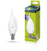 *Эл.лампа светодиодная Свеча на ветру LED-СA35-9W-E14-4K (9Вт=80Вт 855Lm E14 4500K 180-240В) Ergolux