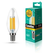 Эл.лампа светодиодная LED 12-C35-FL/830/E14 (12Вт=100Вт 1105Lm 220В) Camelion