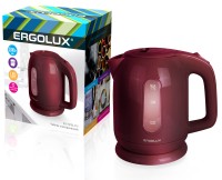 Чайник  пластиковый ELX-KP04-C10 темно коричневый (1.7л, 160-250В, 1500-2300Вт) ERGOLUX