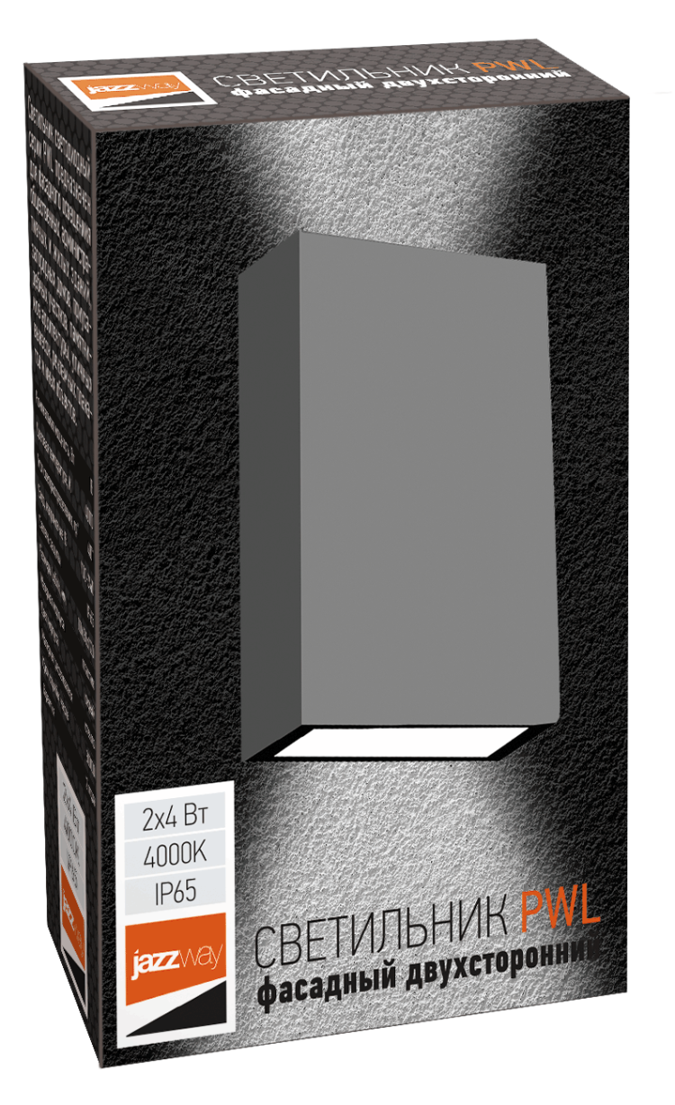 Светильник светодиодный фасадный PWL-12080/40D 2x4w 4000K GR IP65 230V/50Hz  Jazzway