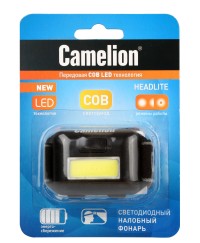 Фонарь налобный Camelion LED 5355  (1Вт COB LED, 3 реж, 3XAAA, пласт, блист)