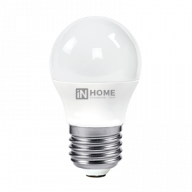 Лампа светодиод 4Вт шар Е27 6500К 380Лм матовая VC IN HOME (10/100)