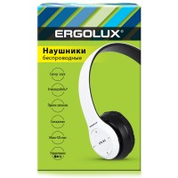 Наушники накладные беспроводные ELX-BTHP01-C01 (FM, MP3, микрофон, Белые, Коробка) ERGOLUX