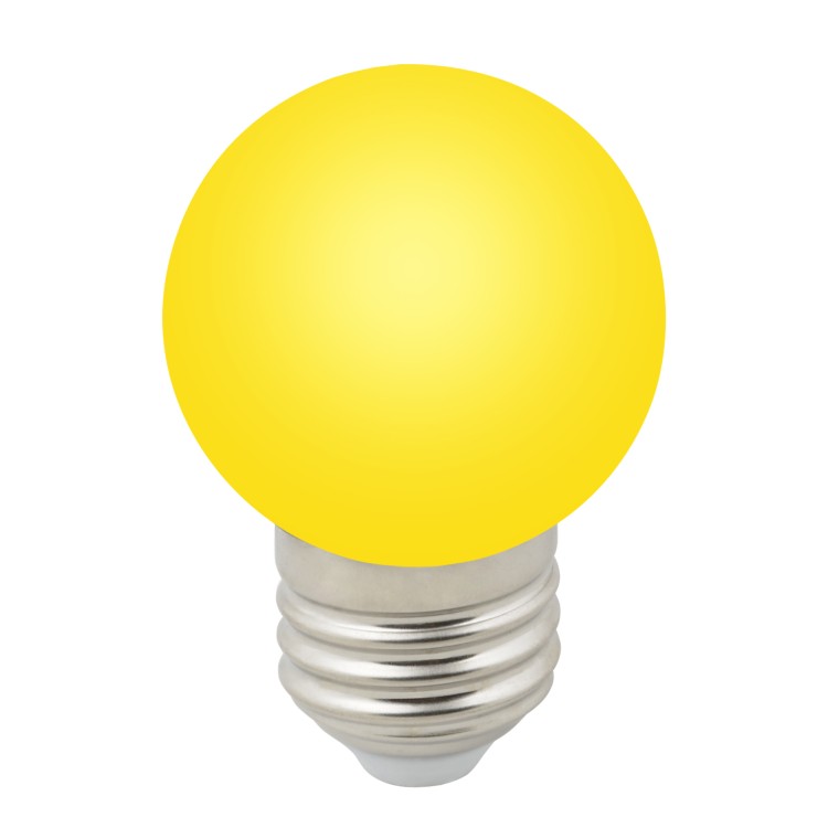 Лампа декоративная светодиодная. Форма "шар", матовая. Цвет желтый LED-G45-1W/YELLOW/E27/FR/С