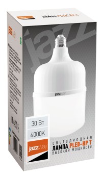 Лампа светодиодная  PLED-HP-T100  30W E27 4000K (30W=200Вт, 2550Lm) 230/50 Jazzway