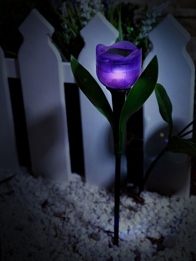 Садовый светильник на солнечной батарее "Лиловый тюльпан". Белый свет.USL-C-453/PT305 Uniel
