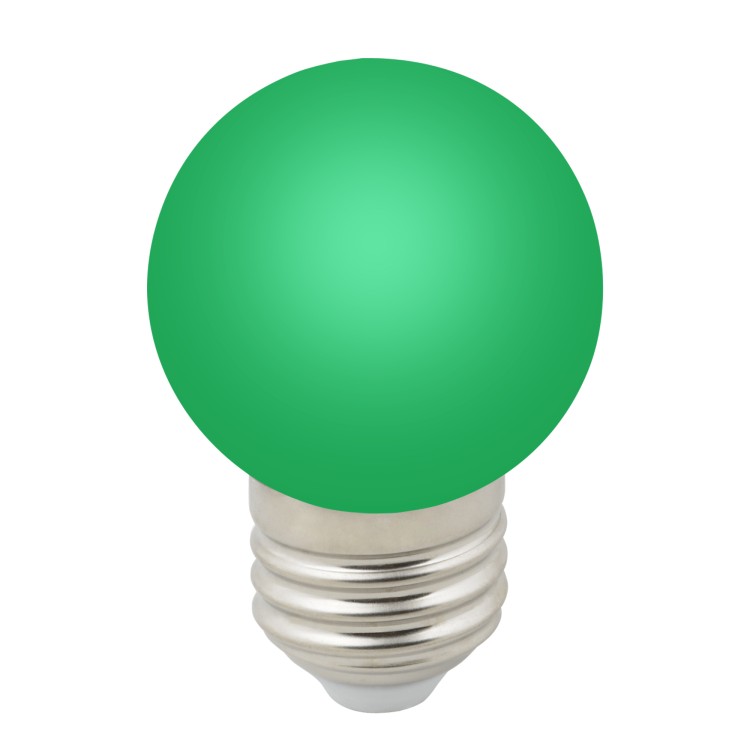 Лампа декоративная светодиодная. Форма "шар", матовая. Цвет зеленый. LED-G45-1W/GREEN/E27/FR/С