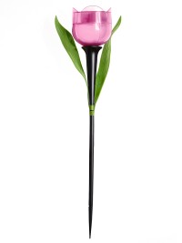 Садовый светильник на солнечной батарее "Розовый тюльпан". Белый свет. USL-C-451/PT305 Uniel
