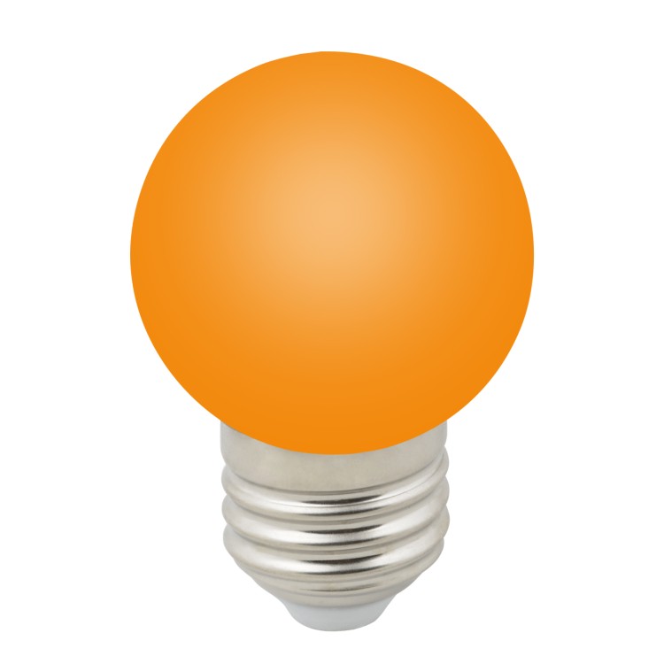 Лампа декоративная светодиодная. Форма "шар", матовая. Цвет оранжевый LED-G45-1W/ORANGE/E27/FR/С