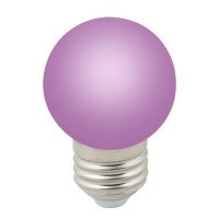 Лампа светодиодная. Форма "шар", матовая. Цвет фиолетовый LED-G45-1W/PURPLE/E27/FR/С