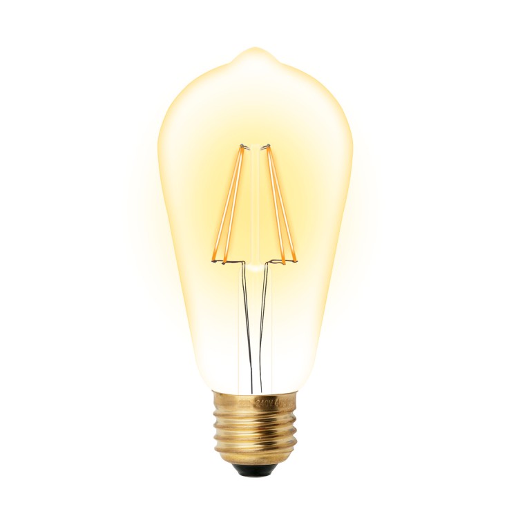 LED-ST64-5W/GOLDEN/E27 GLV22GO Лампа светодиодная Vintage. Форма «конус», золотистая колба. Картон.