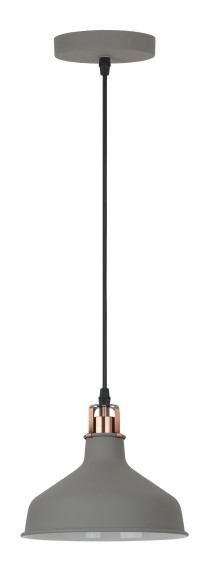 Светильник подвесной PL-425S  С73  серый + медь (Amsterdam,  1х E27, 60Вт, 230В, металл) Camelion