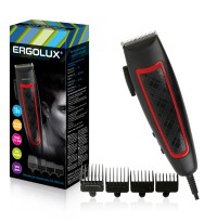 Машинка для стрижки волос  ELX-HC04-C43 черный с красным (15Вт, 220-240В) ERGOLUX