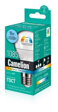 Camelion LED13-A60-SD/E27 (Эл.лампа светодиодная с изменением цветовой температуры 13Вт 220В)