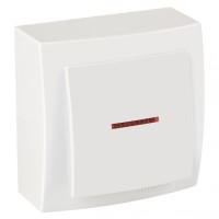 Выключатель 1-клавишный, открытая установка, с индикацией, белый Nilson Themis 26111002