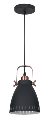 Светильник  подвесной PL-428S-1  С62  черный + медь  (New York,  1х E27, 40Вт, 230В, металл)Camelion
