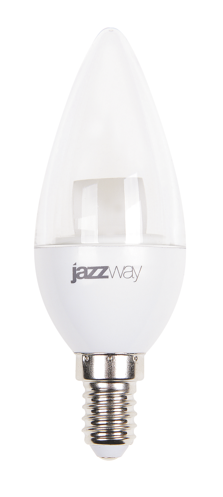 Лампа светодиодная свеча PLED- SP C37  7W E14 3000K CLEAR (7W=60Вт, 540Lm) 230/50 Jazzway