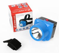 Фонарь налобный LED 5375 (налобн аккум 220В, голубой, 1 Ватт  LED, 2 реж, пласт, бокс) Ultraflash