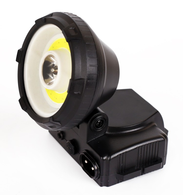 Фонарь налобный LED5368 (аккум 220В, черный, 1 Ватт LED+1,5Ватт COB, 2 реж, пл, бокс) Ultraflash