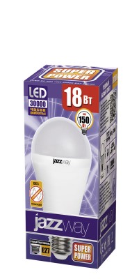 Лампа светодиодная  PLED- SP A65 18W E27 3000K (18W=160Вт, 1600Lm) 230/50 Jazzway