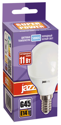 Лампа светодиодная шар PLED- SP G45 11W E14 5000K (11W=95Вт, 950Lm) 230/50 Jazzway